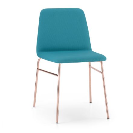 Židle z jemné tkaniny s kovovou základnou Made in Italy, 2 kusy - Molde Viadurini