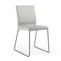 Židle vyrobená z perlové kůže a černých ocelových nohou Made in Italy - Stella