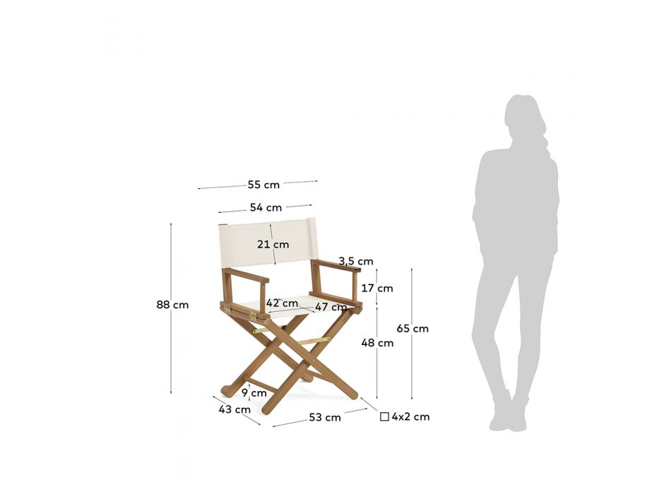 Skládací venkovní ředitelská židle ze dřeva s područkami 2 kusy - Rodolphe Viadurini