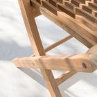 Skládací zahradní židle z teakového dřeva Made in Italy - Sleepy Viadurini