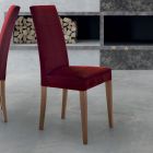 Čalouněná židle s nohami z bukového dřeva Made in Italy - Taranto Viadurini
