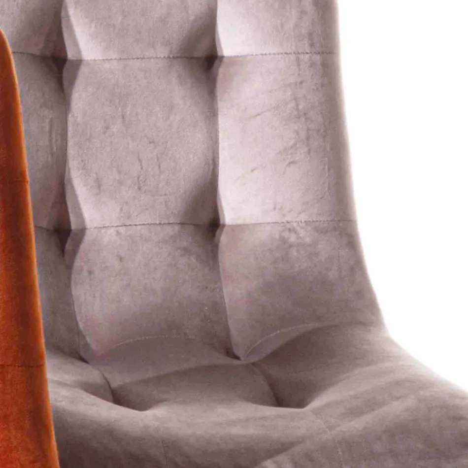 Sametová čalouněná jídelní židle odolná proti skvrnám, 4 kusy - Kylie Viadurini