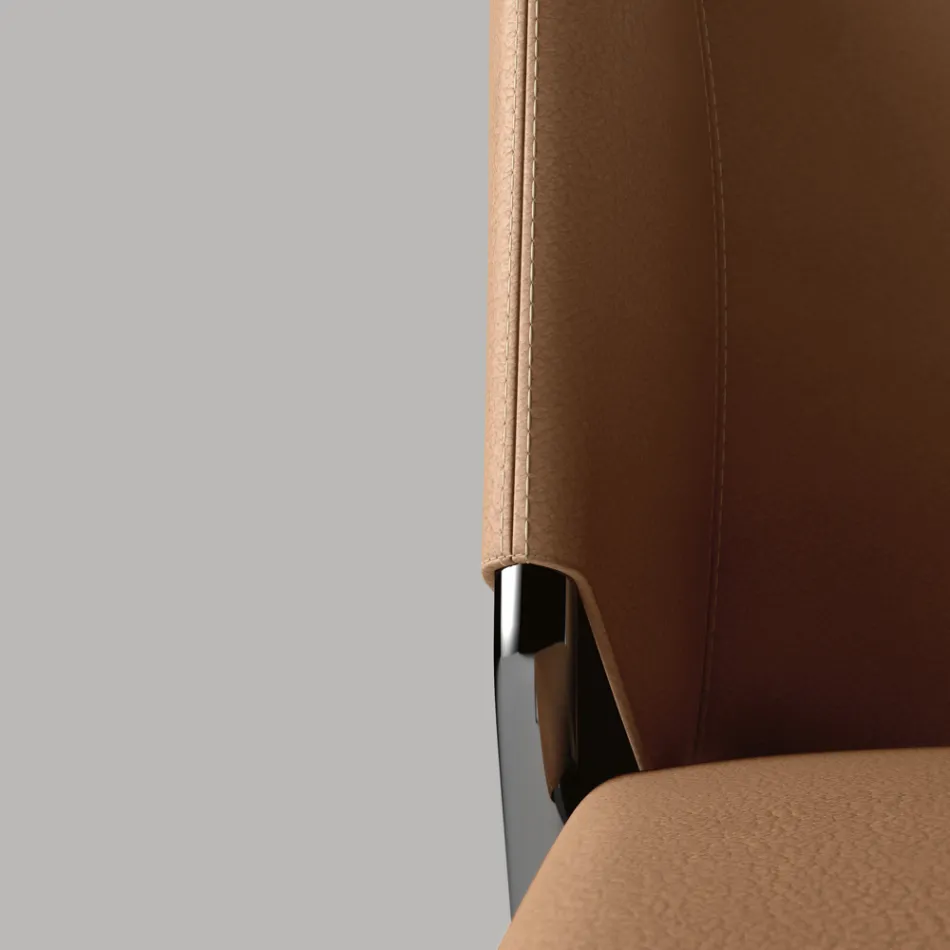 Židle do jídelny se sedákem potaženým kůží Made in Italy - Giulia Viadurini