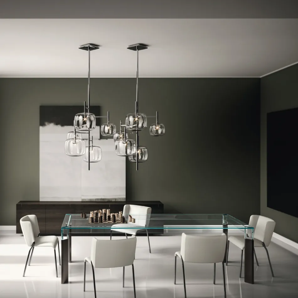 Židle do jídelny se sedákem potaženým kůží Made in Italy - Giulia Viadurini