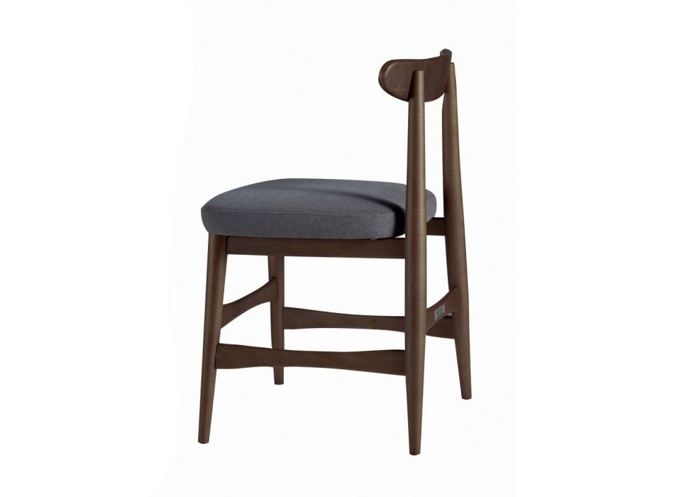 Čalouněná jídelní židle z masivního dřeva Made in Italy - Salicornia Viadurini