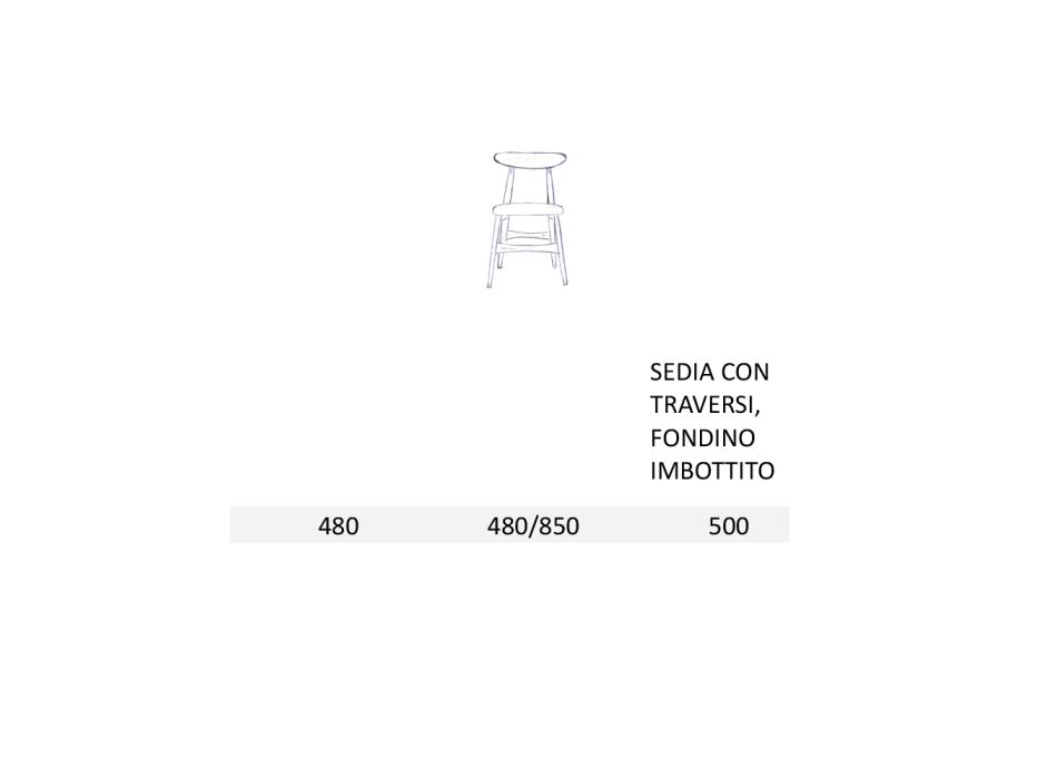 Čalouněná jídelní židle z masivního dřeva Made in Italy - Salicornia