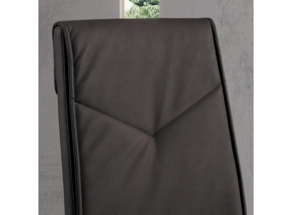 2dílná čalouněná jídelní židle z umělé kůže s kladivem - Robocop Viadurini