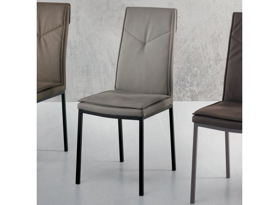 2dílná čalouněná jídelní židle z umělé kůže s kladivem - Robocop Viadurini