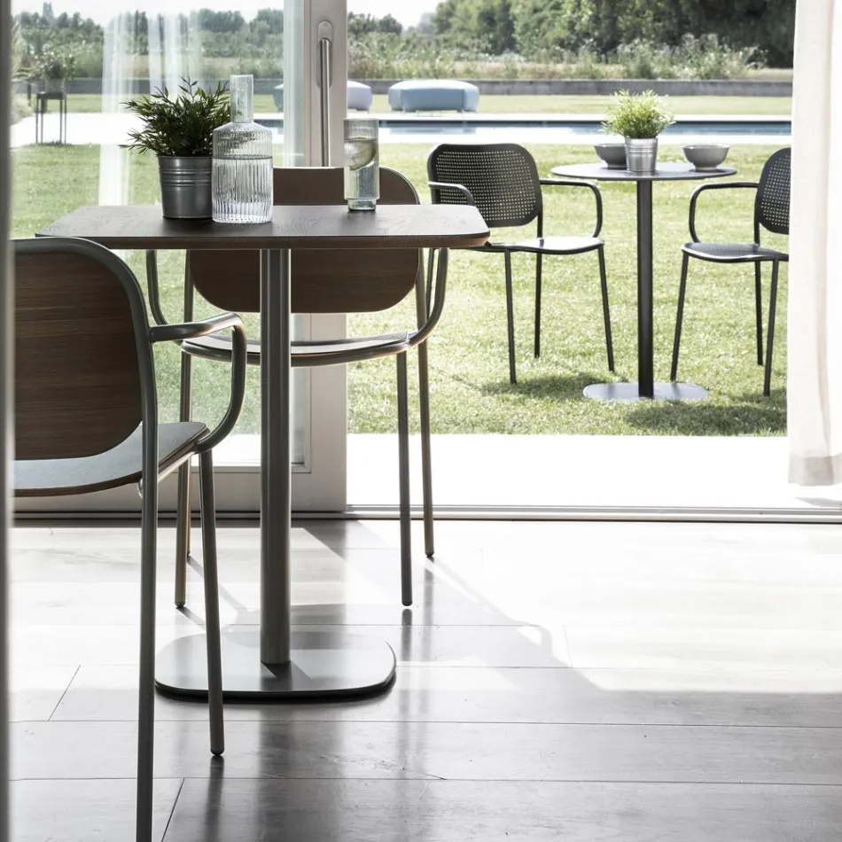 Židle do jídelny ze dřeva a kovu Made in Italy 2 kusy - Saffia Viadurini