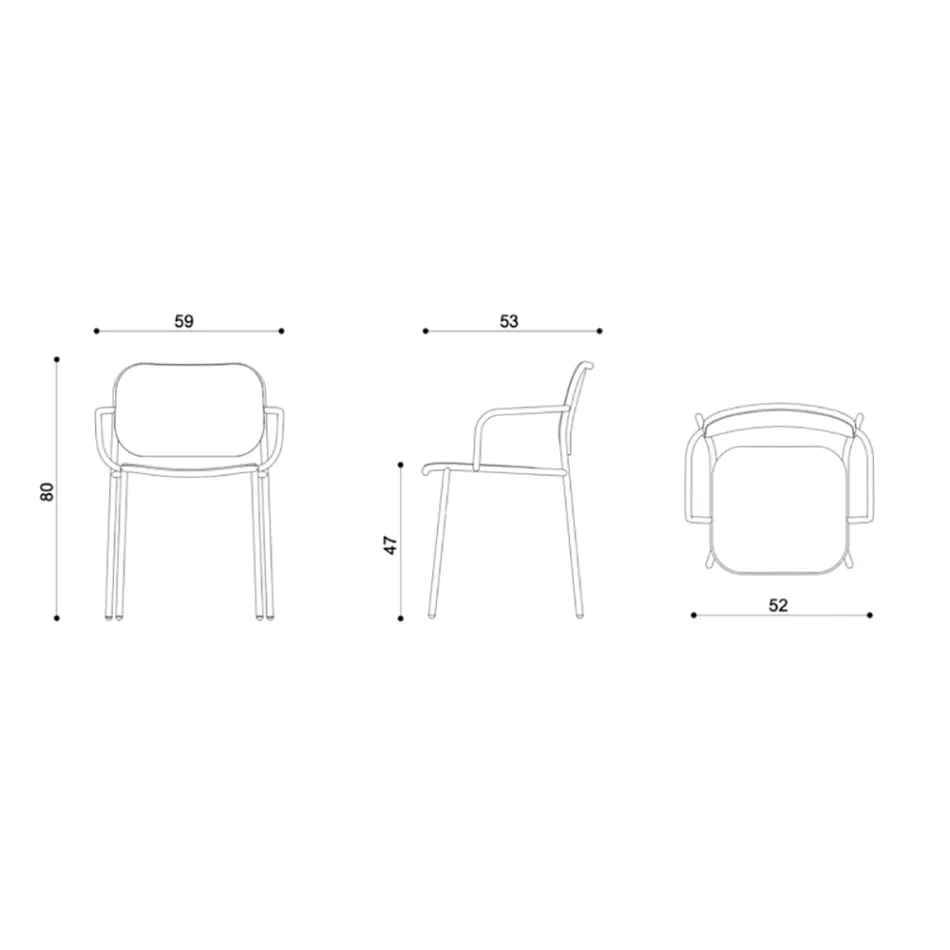 Židle do jídelny ze dřeva a kovu Made in Italy 2 kusy - Saffia Viadurini
