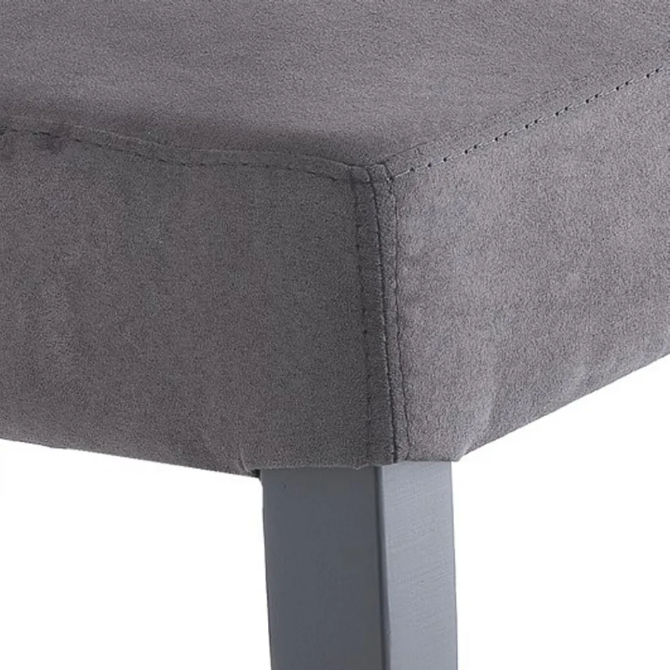 Židle do jídelny z mikrovlákna a dřeva Made in Italy 2 kusy - Simonella Viadurini