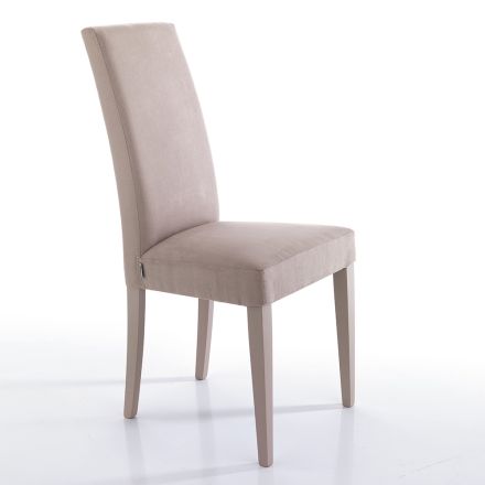 Židle do jídelny z mikrovlákna a dřeva Made in Italy 2 kusy - Simonella Viadurini