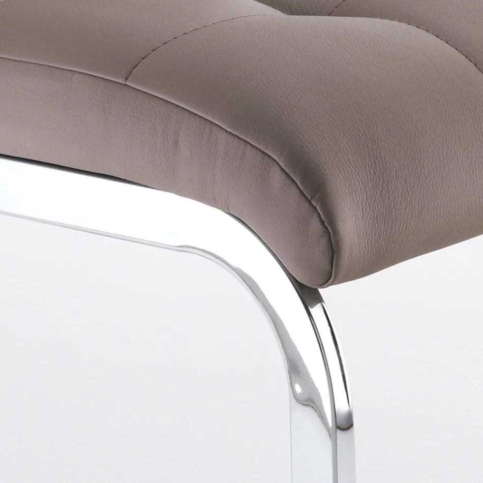 Židle do jídelny ze syntetické kůže a chromovaného kovu 4 kusy - Molise Viadurini