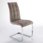 Židle do jídelny ze syntetické kůže a chromovaného kovu 4 kusy - Molise Viadurini