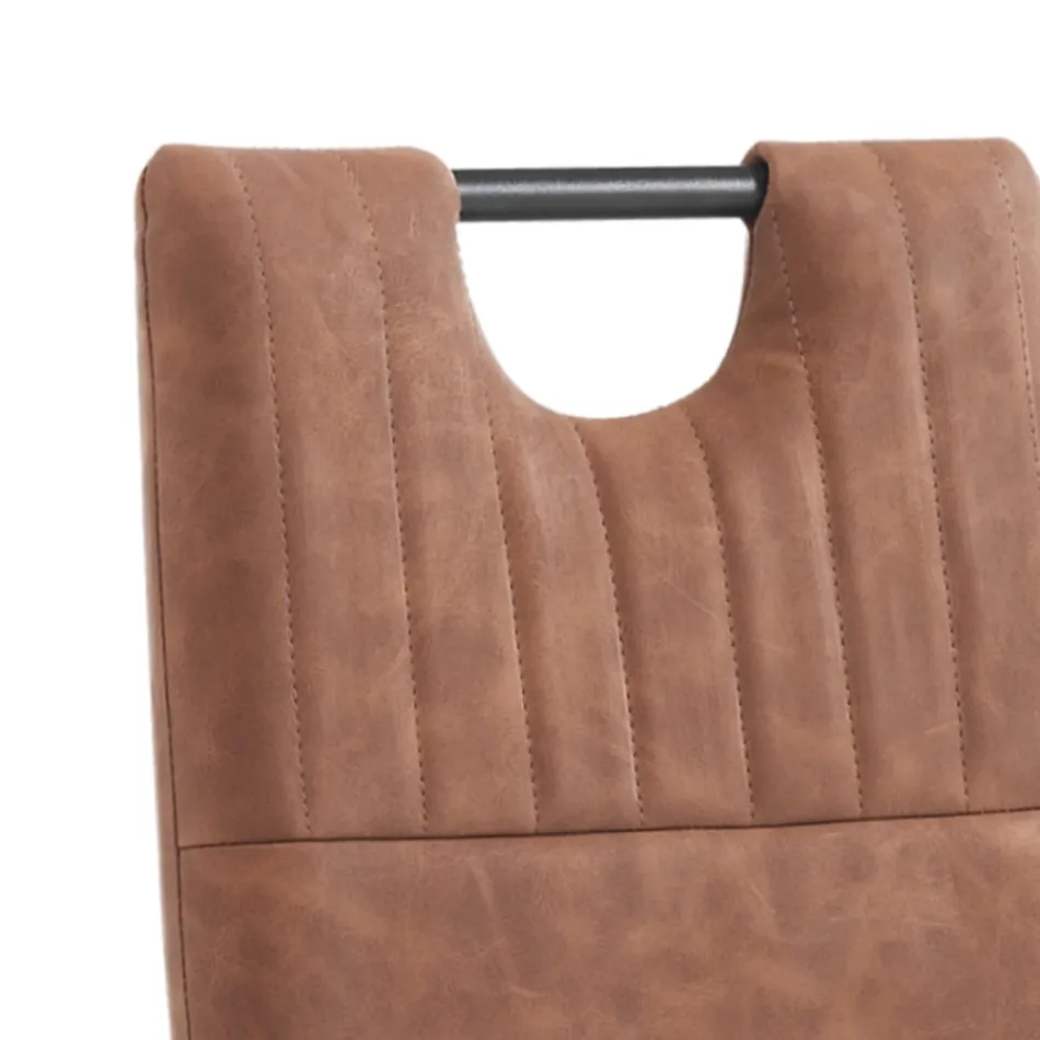 Židle do jídelny ze staré syntetické kůže 4 kusy - Cassandra Viadurini