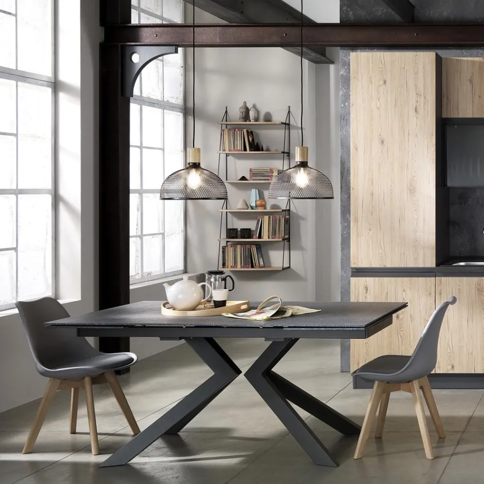 Židle do jídelny z polypropylenu a syntetické kůže 4 kusy - Chira Viadurini