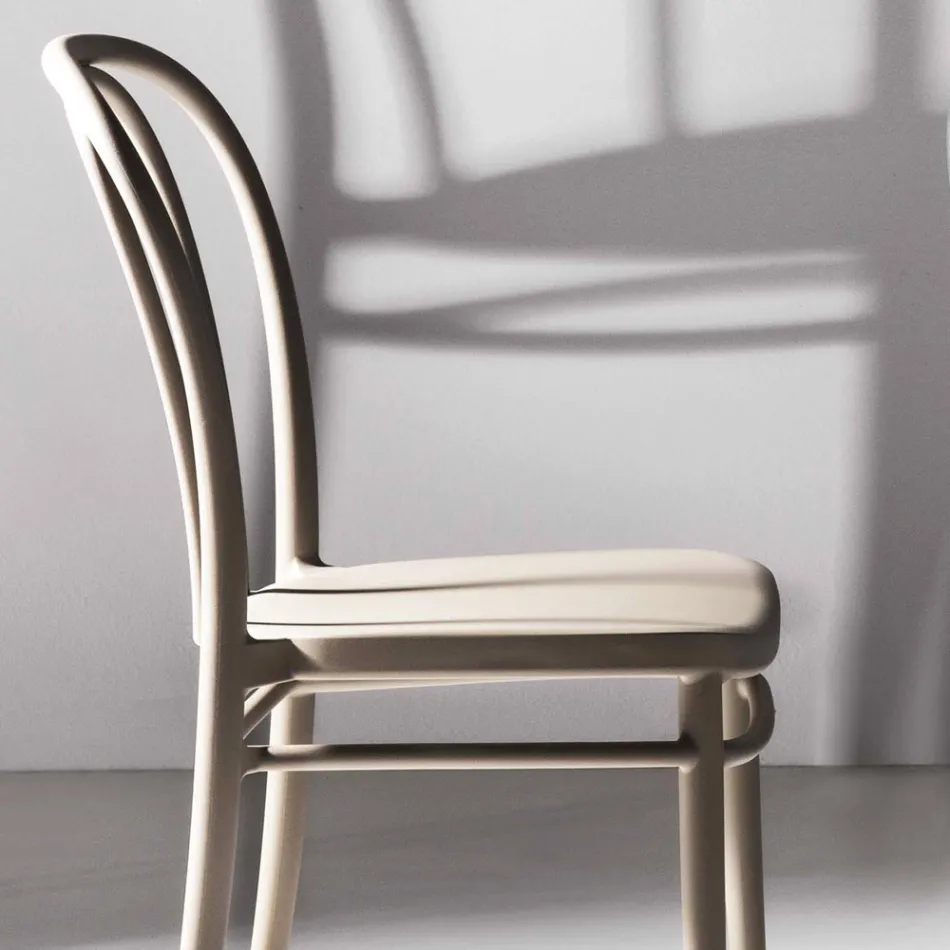 Jídelní židle z polypropylenu, stohovatelná až 10 jednotek, 4 kusy - Gaya Viadurini