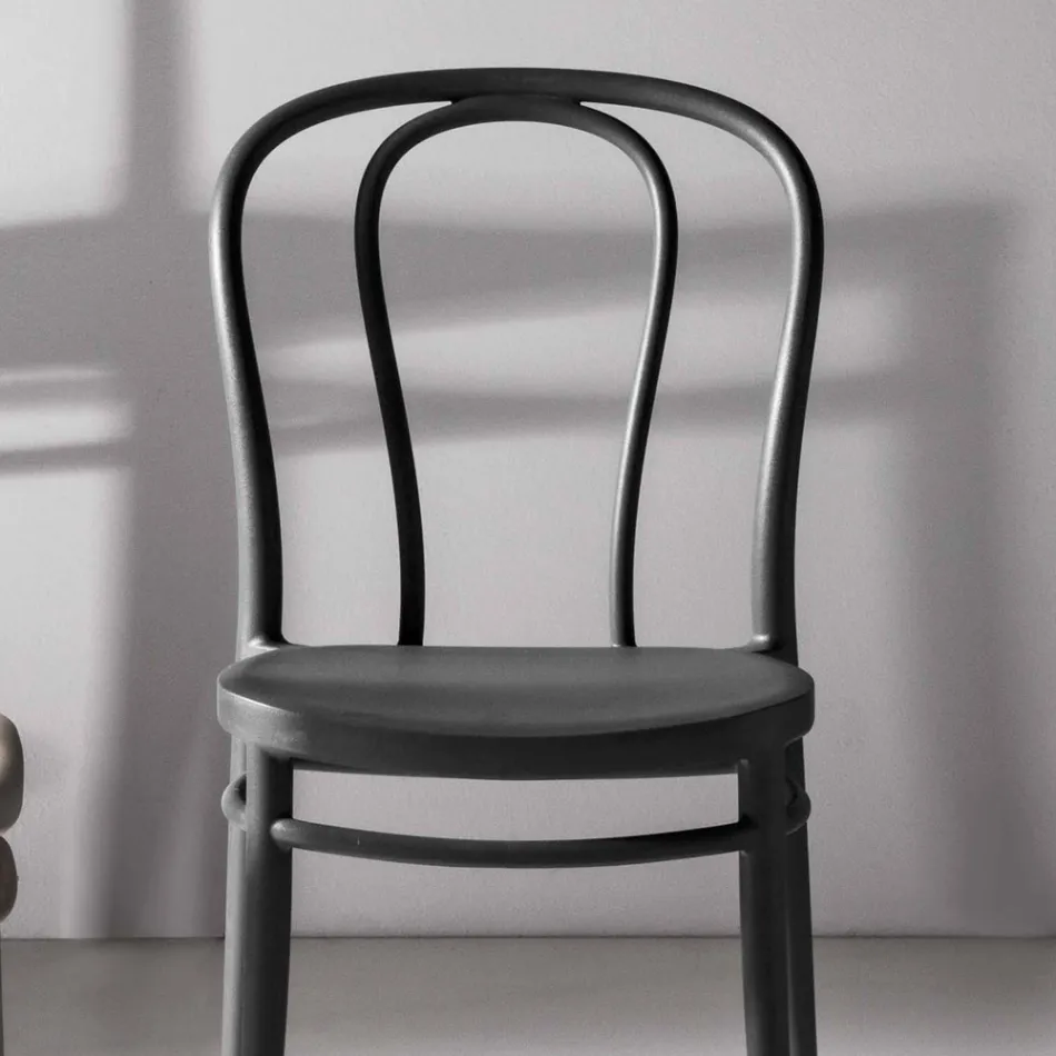 Jídelní židle z polypropylenu, stohovatelná až 10 jednotek, 4 kusy - Gaya Viadurini