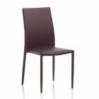 Jídelní židle v imitaci kůže a s kovovou strukturou, 4 kusy - Giola Viadurini