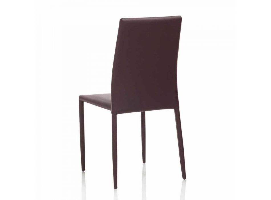 Jídelní židle v imitaci kůže a s kovovou strukturou, 4 kusy - Giola Viadurini