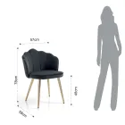 Židle do jídelny ve zlatém provedení z látky a kovu 4 kusy – rafinované Viadurini