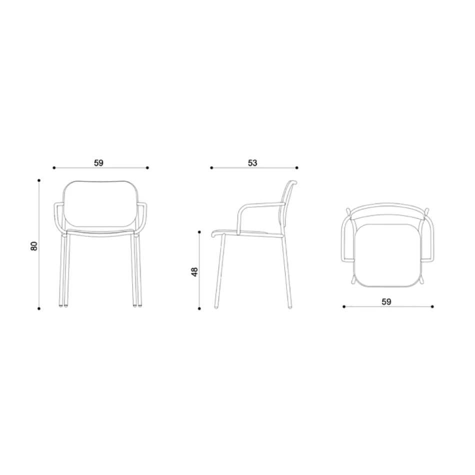 Židle do jídelny z látky a kovu Made in Italy 2 kusy - Sangria Viadurini