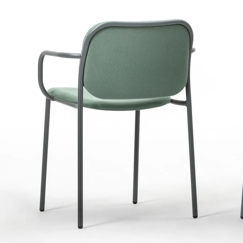 Židle do jídelny z látky a kovu Made in Italy 2 kusy - Sangria Viadurini