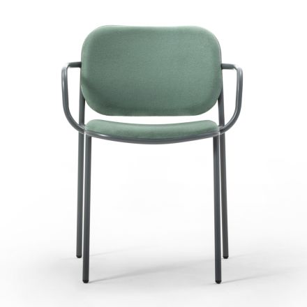 Židle do jídelny z látky a kovu Made in Italy 2 kusy - Sangria Viadurini