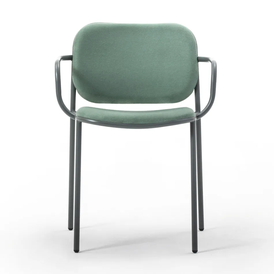 Židle do jídelny z látky a kovu Made in Italy 2 kusy - Sangria Viadurini