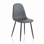 Moderní jídelní židle z koženky a černého kovu, 4 kusy - Pocolo Viadurini