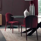 Židle do jídelny čalouněná sametem Made in Italy 4 kusy - Victory Viadurini