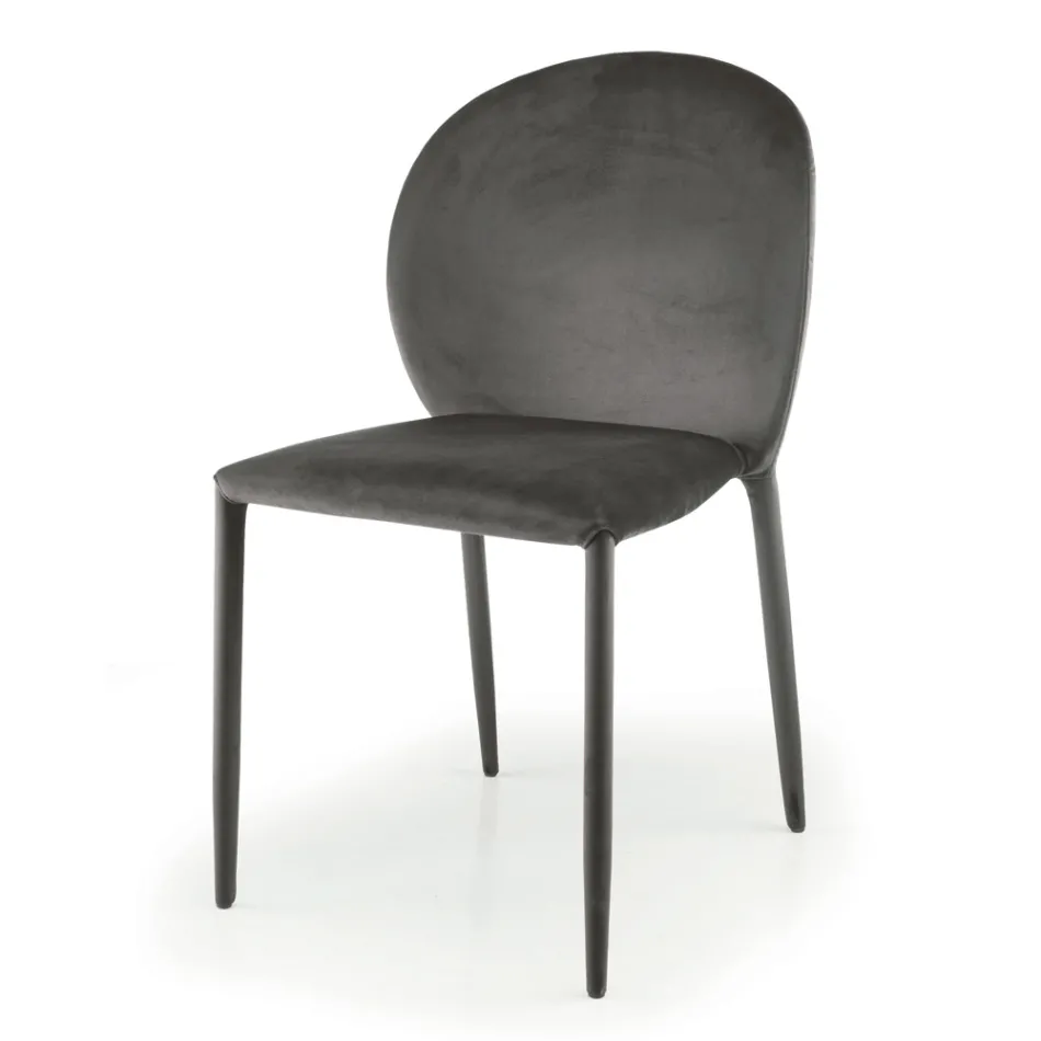 Židle do jídelny čalouněná sametem Made in Italy 4 kusy - Victory Viadurini