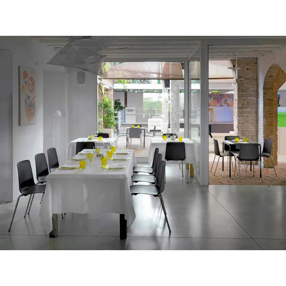 Vyrobeno v Itálii Kovová a polypropylenová jídelní židle, 4 kusy - Carlita Viadurini