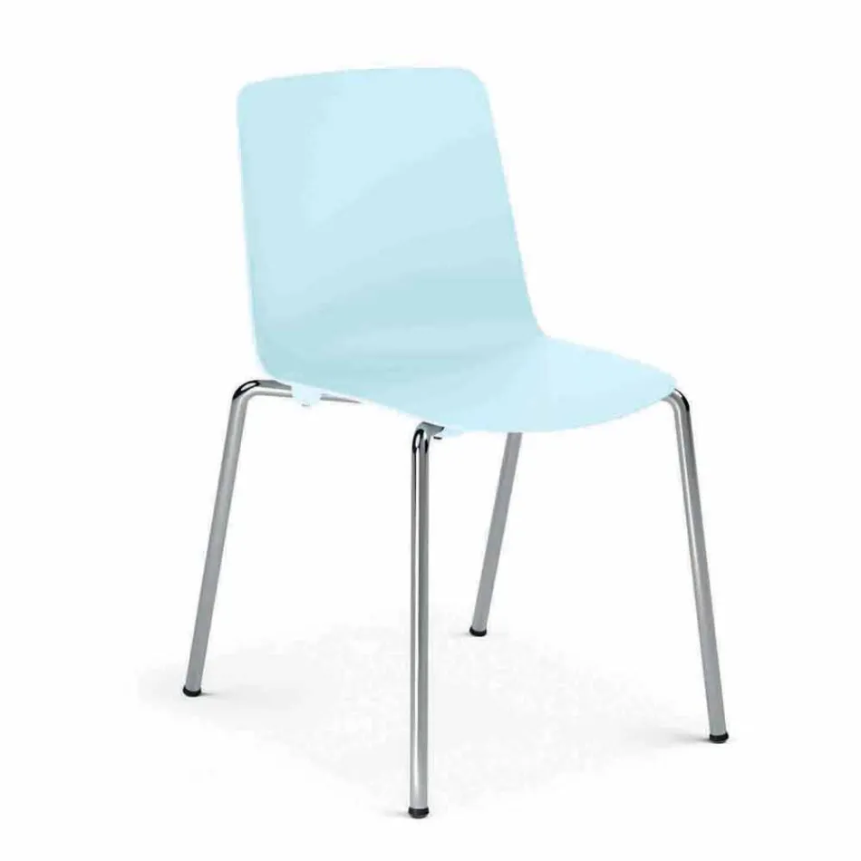 Vyrobeno v Itálii Kovová a polypropylenová jídelní židle, 4 kusy - Carlita Viadurini