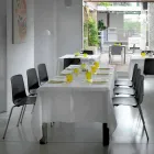 Vyrobeno v Itálii Kovová a polypropylenová jídelní židle, 4 kusy - Carlita Viadurini