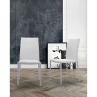 Stohovatelné křeslo do obývacího pokoje, polstrované a čalouněné ekokůží – Monamour Viadurini