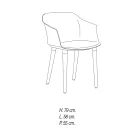 Židle do obývacího pokoje ze dřeva a polypropylenu Made in Italy, 4 kusy - Marbella Viadurini