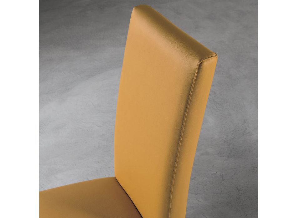 Židle do obývacího pokoje v designu dřeva a ekologické kůže Made in Italy - Agostina Viadurini
