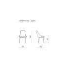 Látková židle do obývacího pokoje s tvarovaným a čalouněným sedákem 4 kusy - Isaak Viadurini