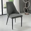 Látková židle do obývacího pokoje s tvarovaným a čalouněným sedákem 4 kusy - Isaak