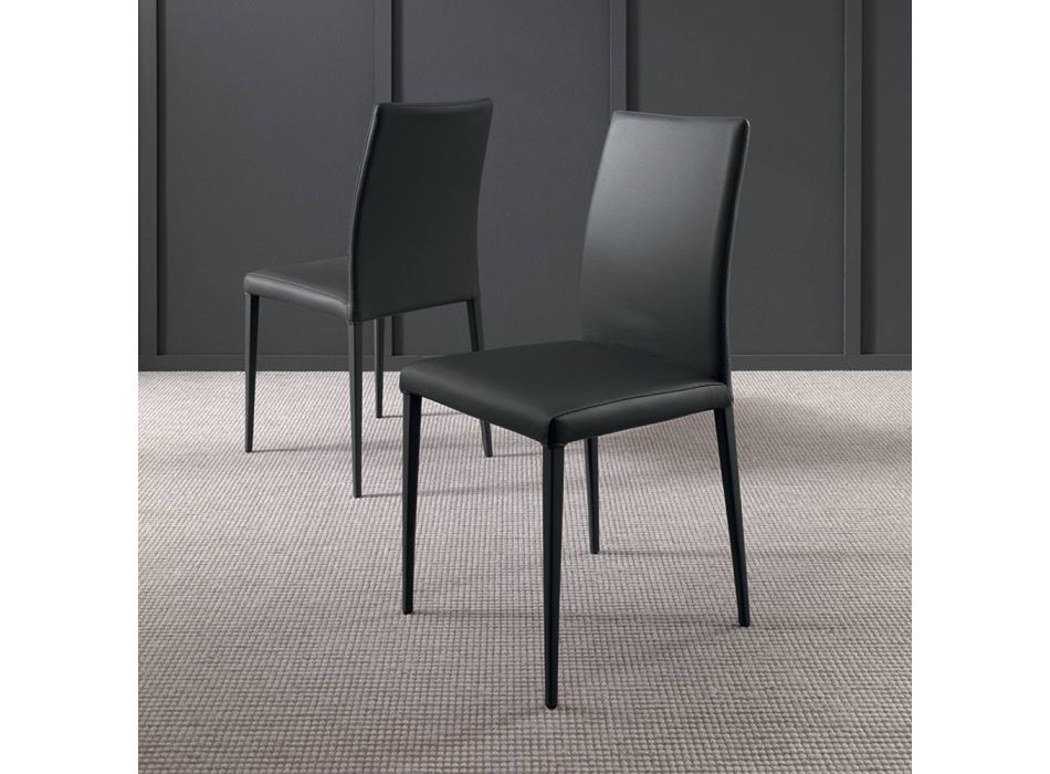 Moderní židle do obývacího pokoje kov a ekokůže 2 kusy Made in Italy - Dorien Viadurini