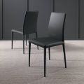 Moderní židle do obývacího pokoje kov a ekokůže 2 kusy Made in Italy - Dorien