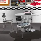 Židle ve stylu 50. let z umělé kůže s graffiti a bílým okrajem Unica Viadurini