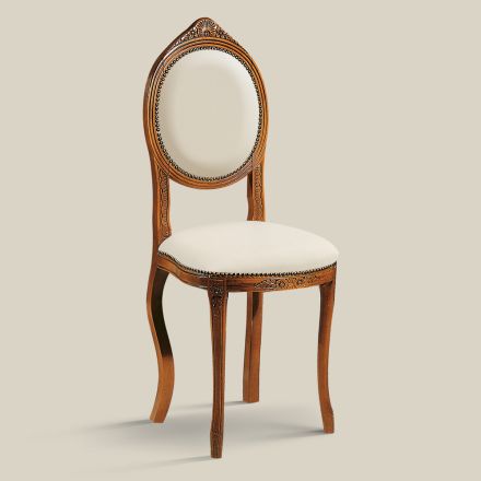 Židle v klasickém stylu z čalouněného ořechového dřeva vyrobená v Itálii - elegantní Viadurini