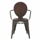 Průmyslová židle moderního designu ze železa a dřeva, 2 kusy - Delia Viadurini