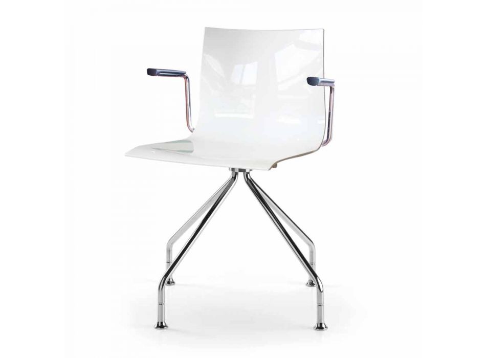 Kancelářská židle s ocelovými područkami a barevným designem recyklovaného sedadla - Verenza Viadurini