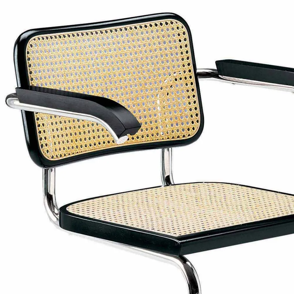 Slámová kancelářská židle s ocelovou a dřevěnou konstrukcí Made in Italy - Baviera Viadurini