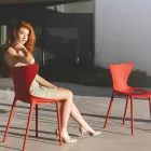 Stohovatelná zahradní židle z polypropylenu, 4 kusy - Love od Vondom Viadurini