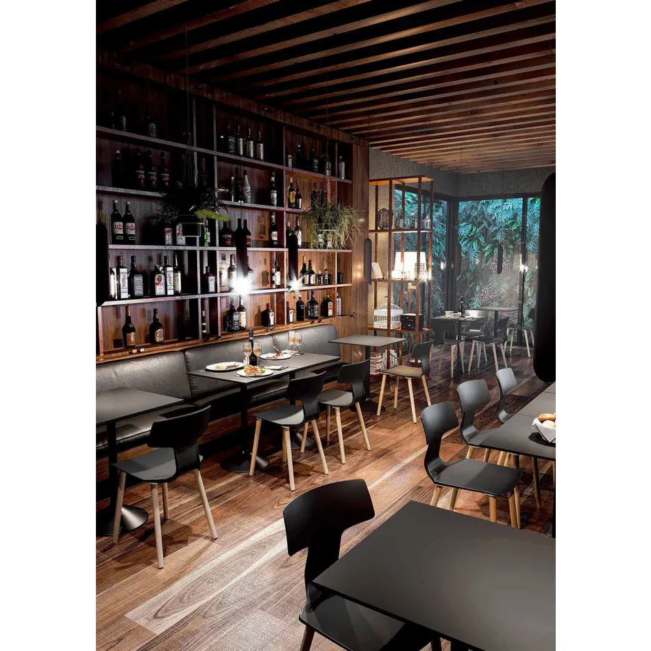 Vyrobeno v Itálii Jídelní židle ze dřeva a polypropylenu, 2 kusy - jetel Viadurini