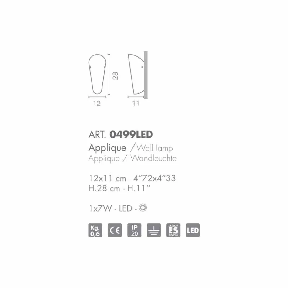 Selene Bloom nášivka sklo, ruční práce v Itálii 12x11 H28cm Viadurini